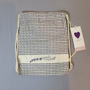 Lavender Life-Little Buds Co.‎ Printed Drawstring Backpack/Canvas Tote NWT 13x11